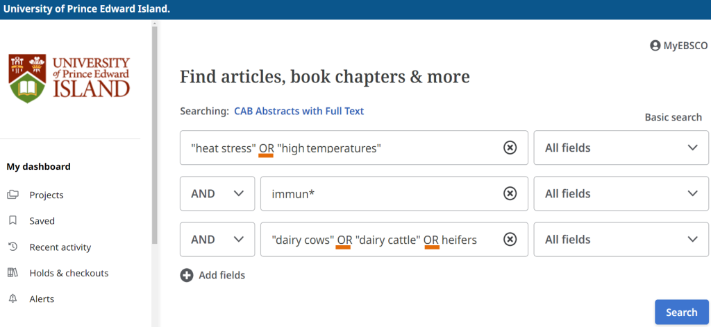 Advance search with the search concepts
