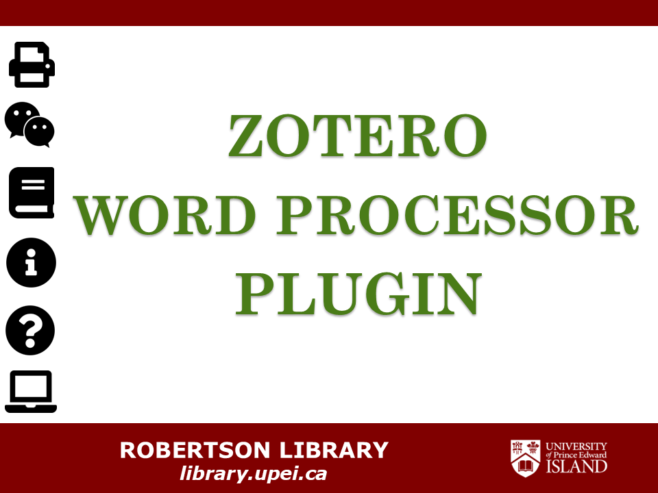 Zotero Word Processor Plugin Title Slide